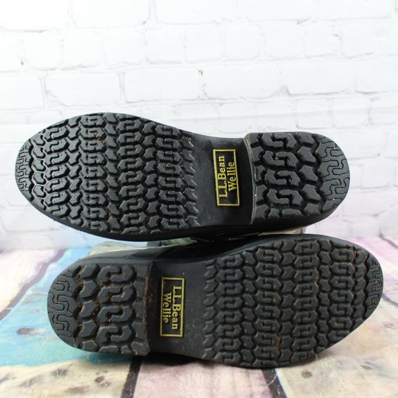 LL Bean Mariner Blue Camouflage Knee High Wellie Rain Boots Size 7 M - Picture 9 of 9